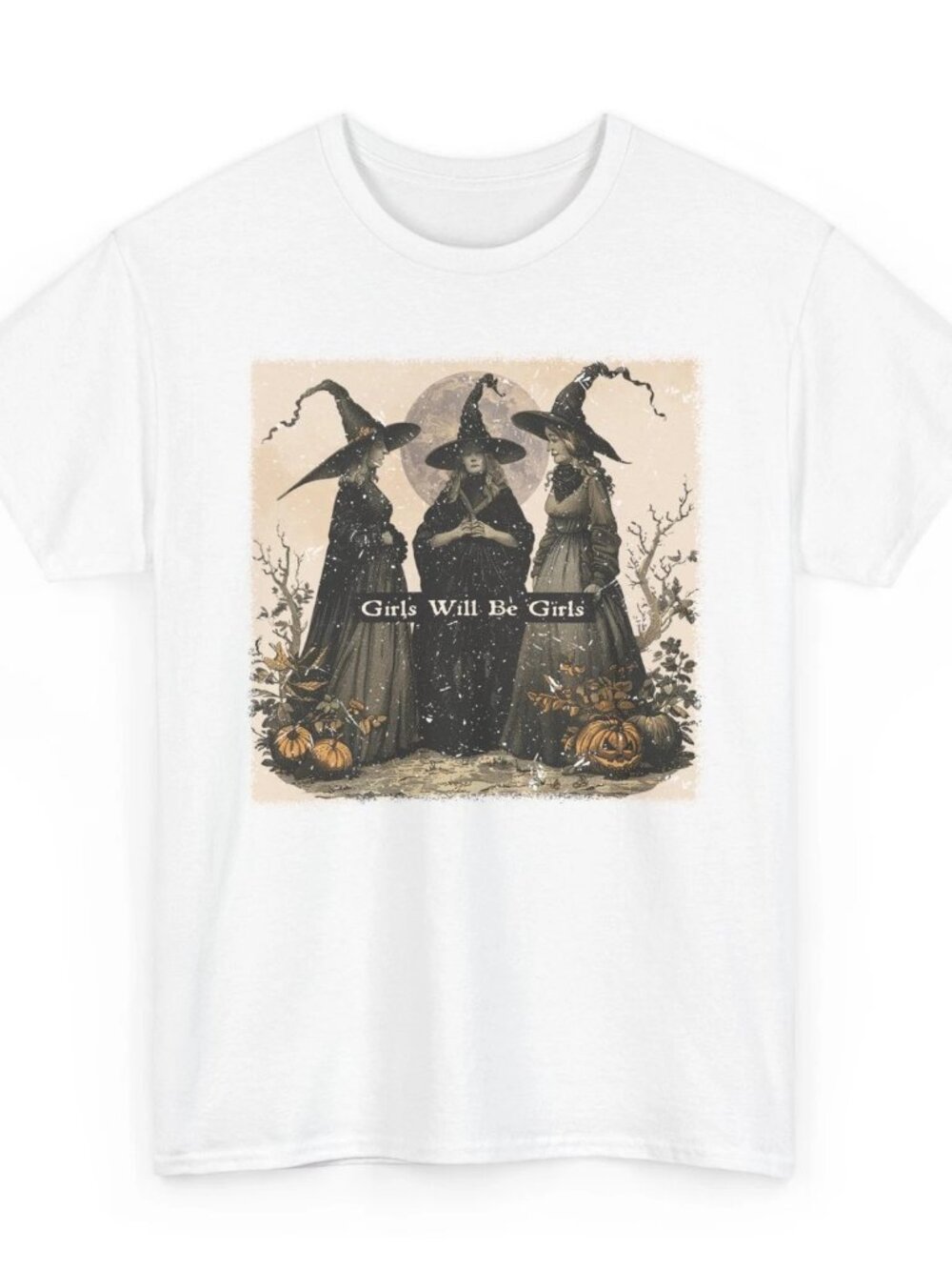 Girls Will Be Girls T Shirt Witch Coven Graphic Feminist Sisterhood Halloween